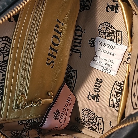 Black Royal Juicy Couture Velour Hand Bag Purse YHRU1931 - Picture 9 of 16